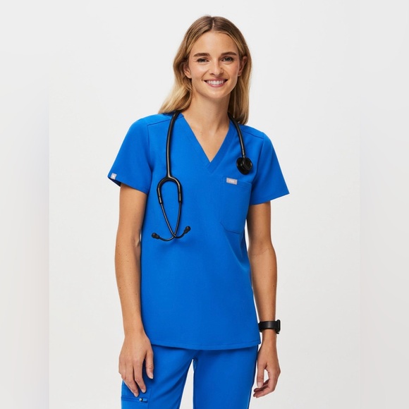 FIGS Catarina one pocket scrub top - royal blue XS - Picture 1 of 5